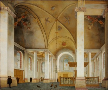 100 の偉大な芸術 Painting - ピーテル センレダム ハールレムの大教会の内部